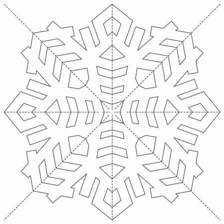 Снежинка трафарет для вырезания