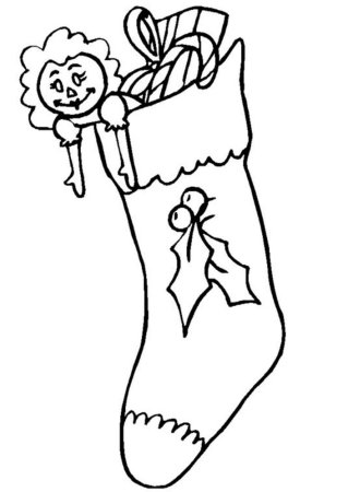 Christmas stocking раскраска