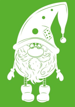 Новогодние Гномы на окна трафареты