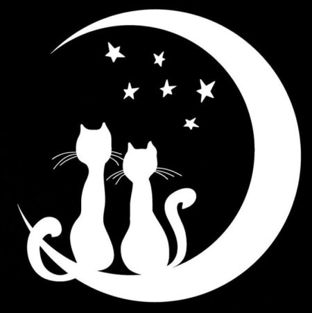 Котики на окно трафарет