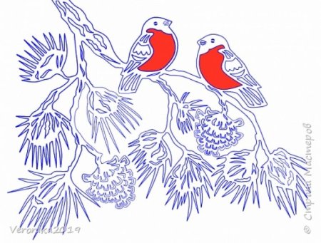 Ветка рябины рисунок