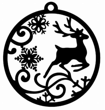 Новогодний олень трафарет