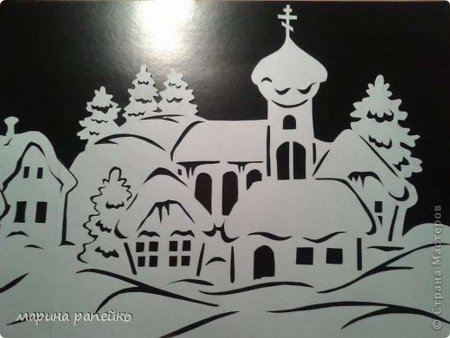 Зимний пейзаж раскраска