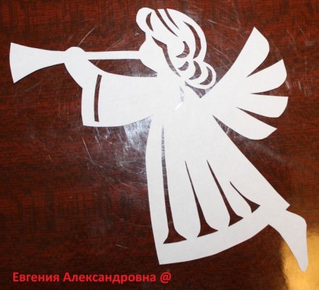 Рождественский ангел вытынанка