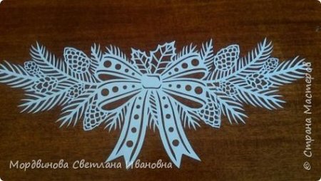 Вытынанка Еловая ветка на окно