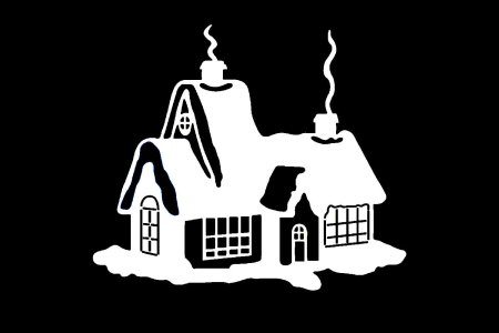 Трафареты новогодних домиков