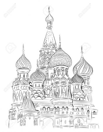 Храм Василия Блаженного разукрашка