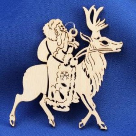 Вытынанка олени с санями