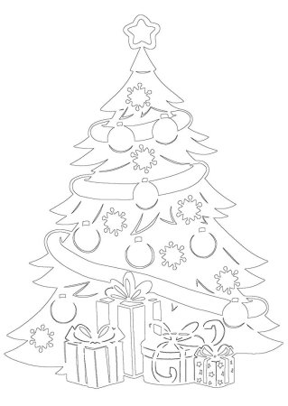 Вытынанки елка с подарками