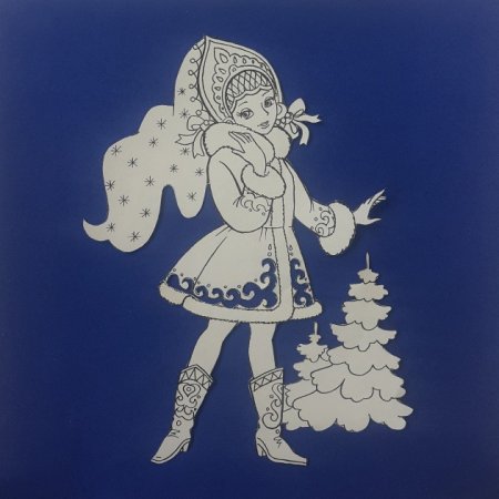 Новогодние трафареты Снегурочка