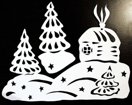 Трафареты на окна новогодние сугробы