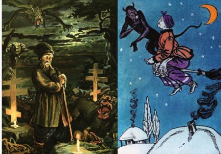 Ночь перед Рождеством раскраска для детей
