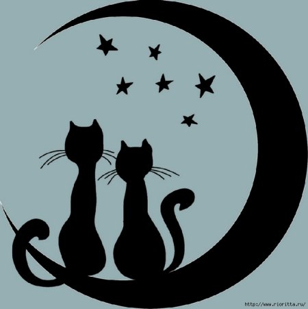 Трафарет кот и кошка