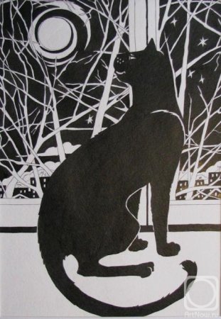 Кошка у окошка Графика