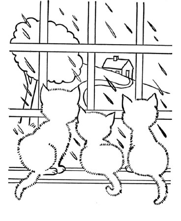 Кошка на окошке раскраска