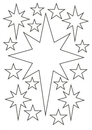 Вытынанка елочка из звезд (49 фото)