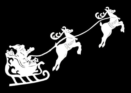 Сани для украшения окон на новый год