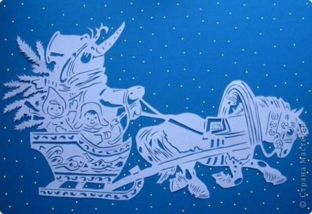 Новогодние кони вытынанки