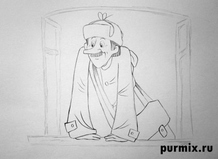Почтальон Печкин раскраска