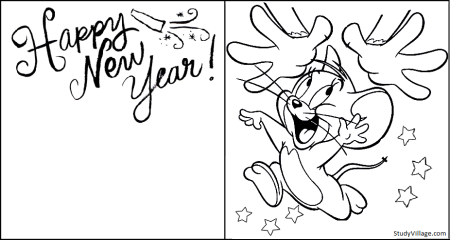 С новым годом том и Джерри раскраска