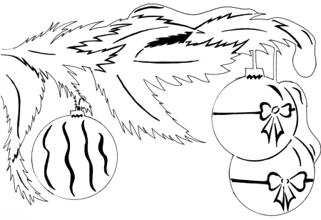 Вытынанки елочные ветки