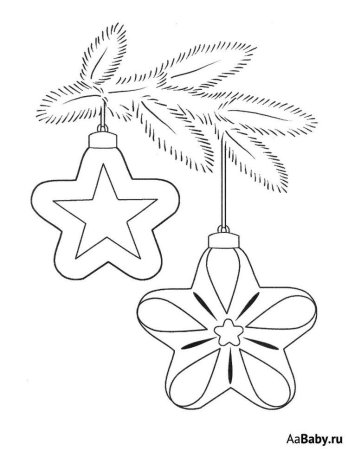 Раскраска новогодние игрушки