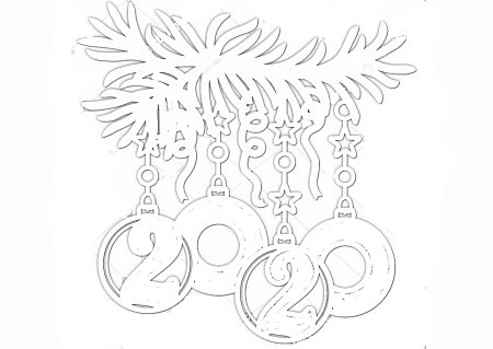 Новогодние вытынанки на окна ветки