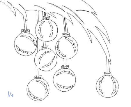 Вытынанки новогодние шары