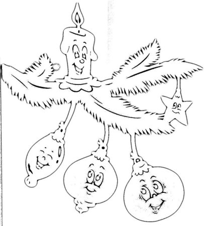 Новогодние украшения на окна веточки