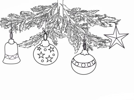 Раскраска новогодние игрушки