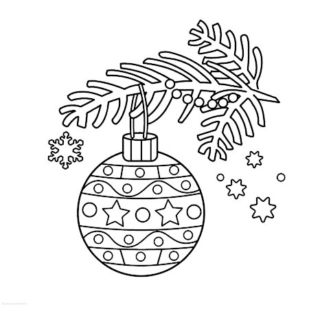 Новогодняя ветка раскраска