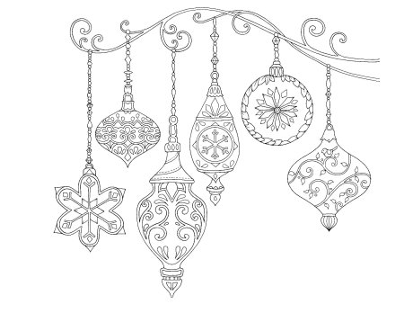 Новогодние украшения раскраска