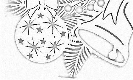 Украшения на окна елочные ветки трафареты