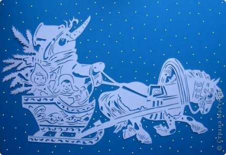 Новогодние кони вытынанки