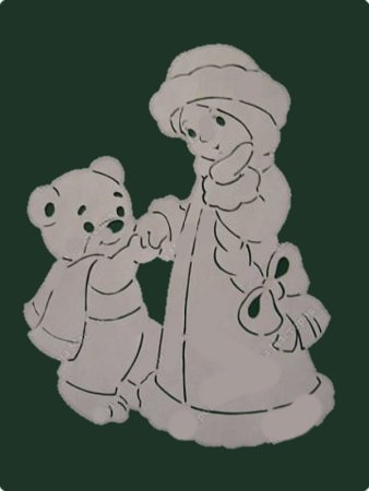Трафареты на окна новогодние дед Мороз