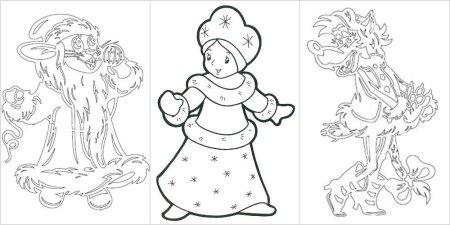 Вытынанки сказочные персонажи новогодние