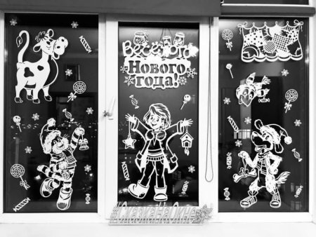 Украшение окон на НГ