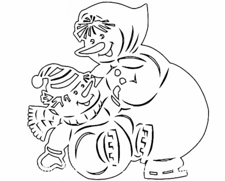 Вытынанки на окна Снеговик