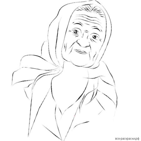 Бабушка рисунок раскраска