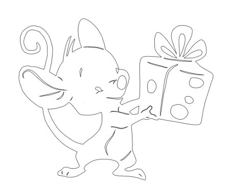 Мышь трафарет для вырезания на окна