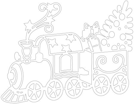 Вытынанки паровозик новогодний