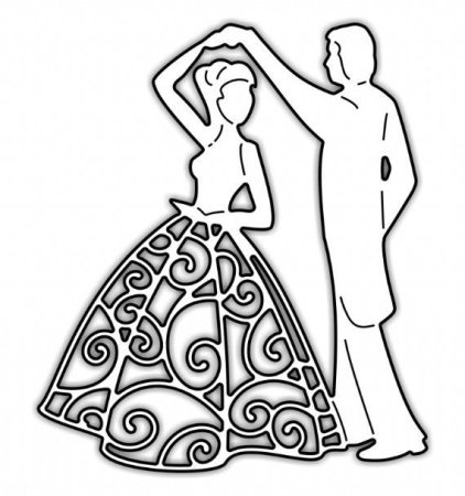 Свадебные вытынанки силуэты