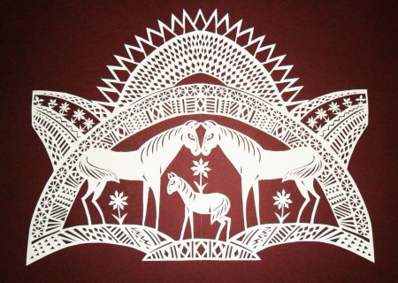 Овечка для вырезания на окна