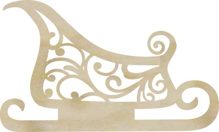 Новогодние санки трафарет