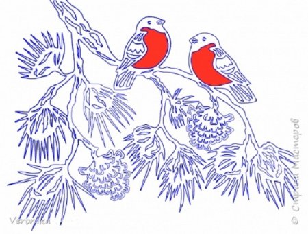 Снегири на окна