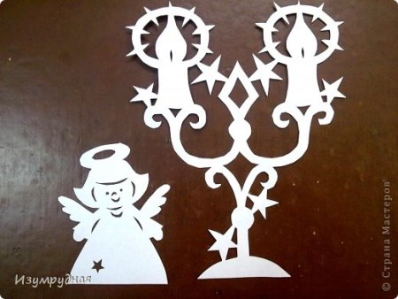 Украшения для вырезания на окна подсвечник
