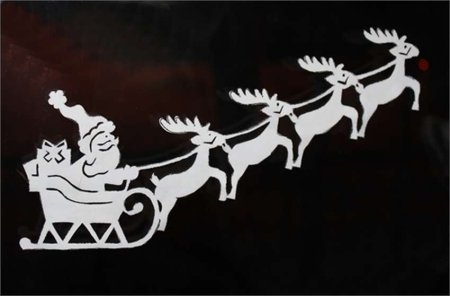Новогодние украшения на окна сани