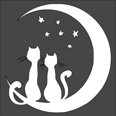Трафарет кошки на окно