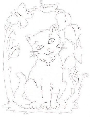 Вытынанка котенок