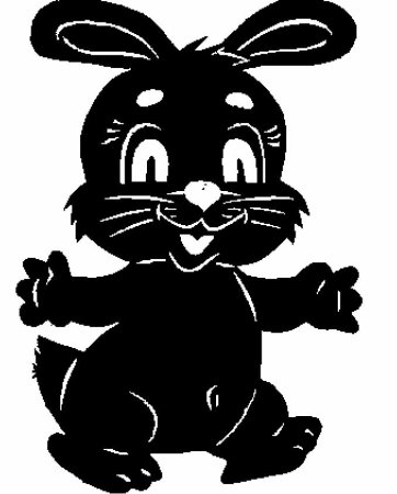 Зайчик для вырезания на окно